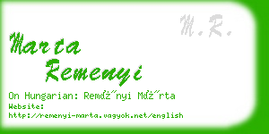 marta remenyi business card